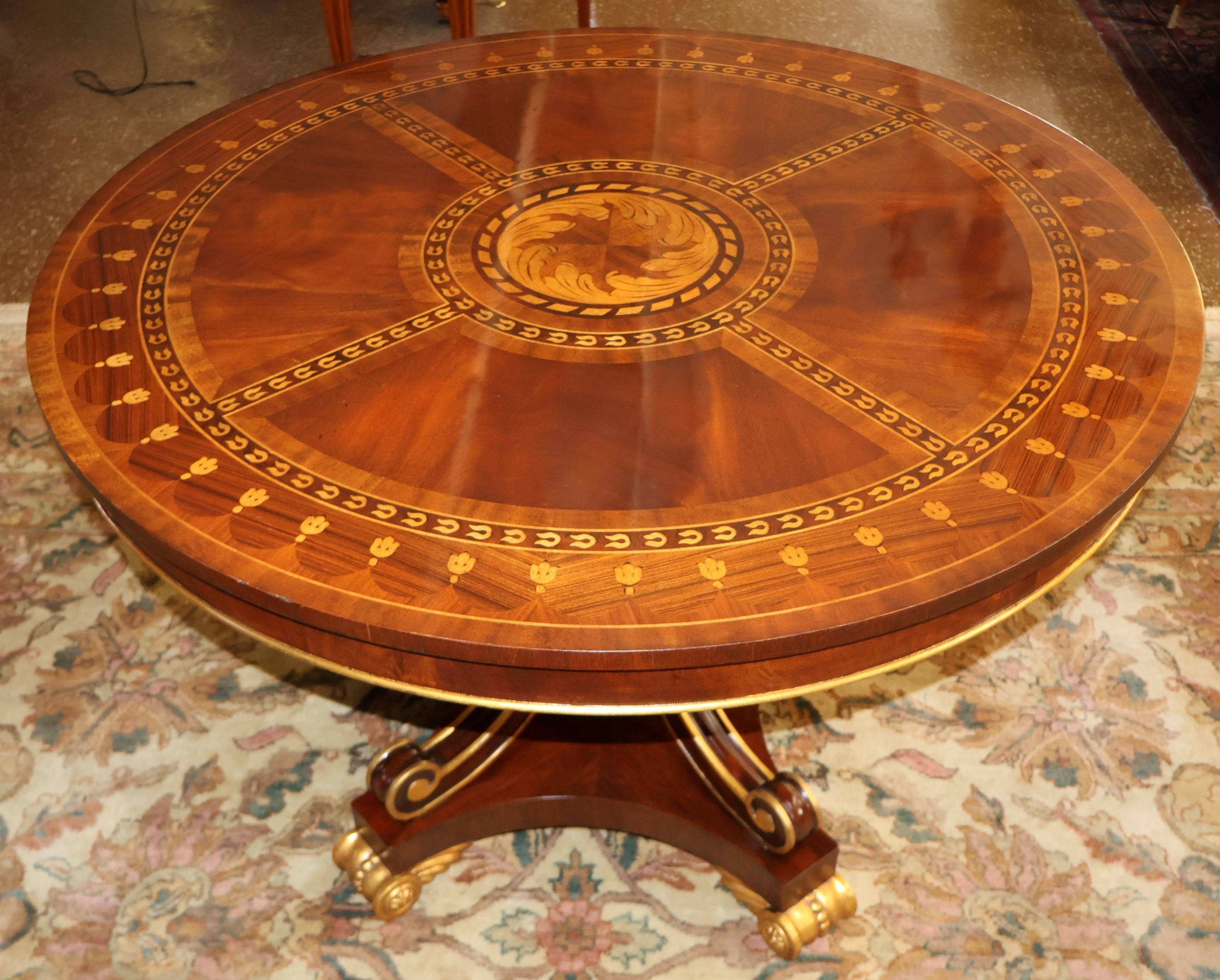 Matiland Smith Mahogany And Rosewood Inlaid Marquetry Regency Style Center Table For Sale 6