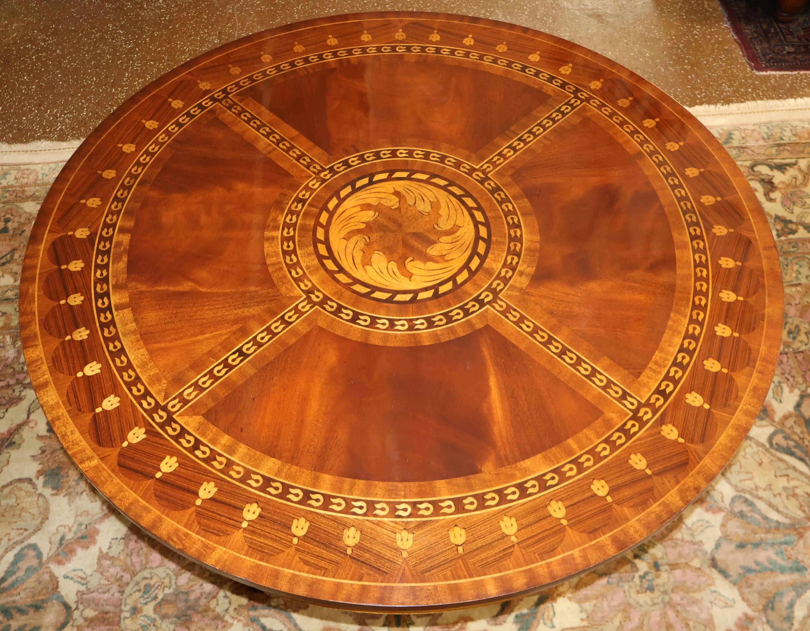 Matiland Smith Mahogany And Rosewood Inlaid Marquetry Regency Style Center Table For Sale 8
