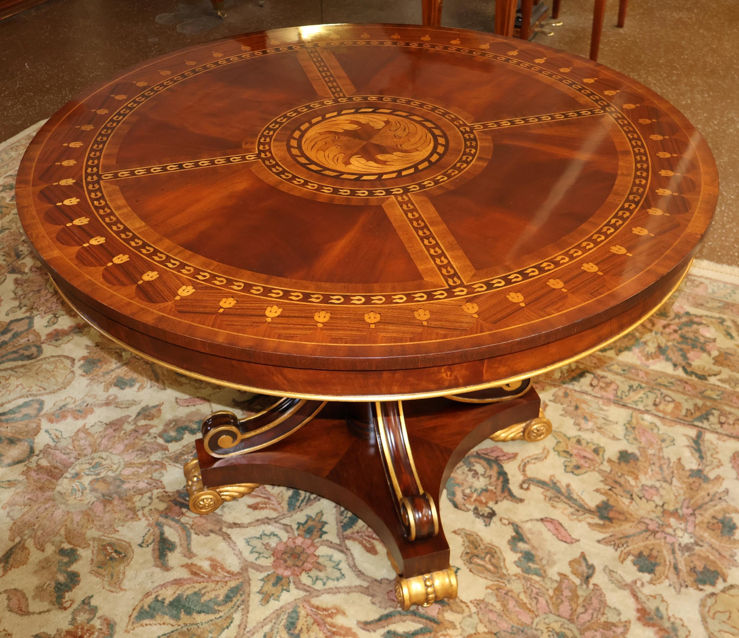 Matiland Smith Mahogany And Rosewood Inlaid Marquetry Regency Style Center Table For Sale 1
