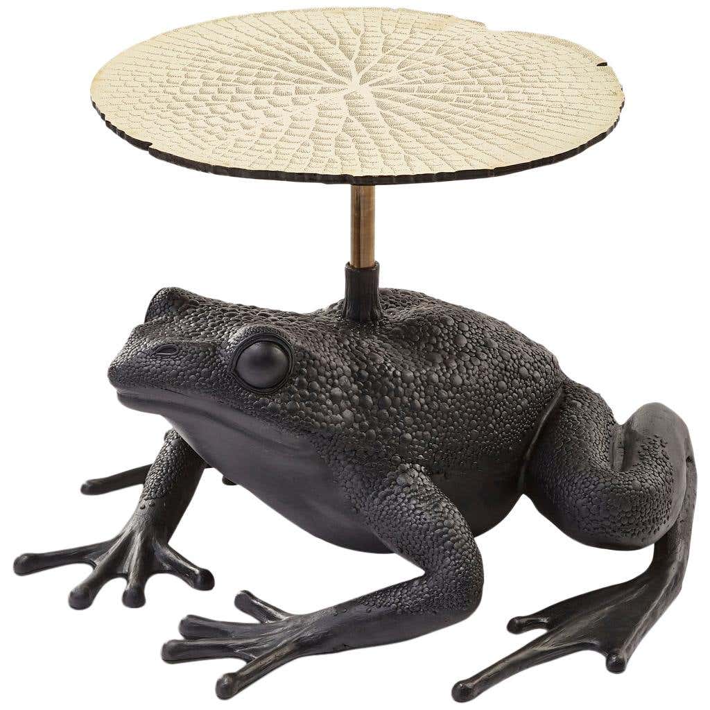 Frog Model Table Matilda, Resin and Etched Brass Frog Side Table by Egg Designs For Sale ...