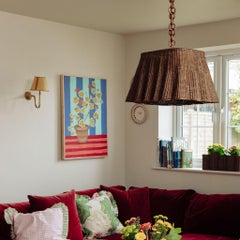 Matilda Wicker Pleated Island Chandelier, Small