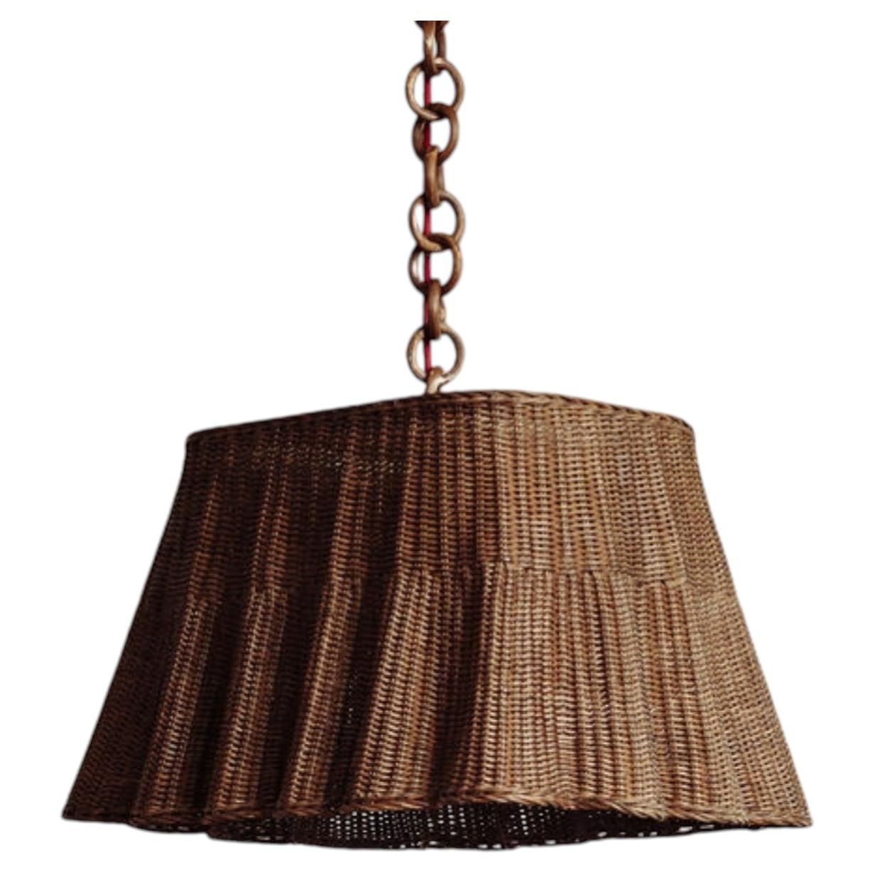 Matilda Wicker Pleated Island Chandelier, Small