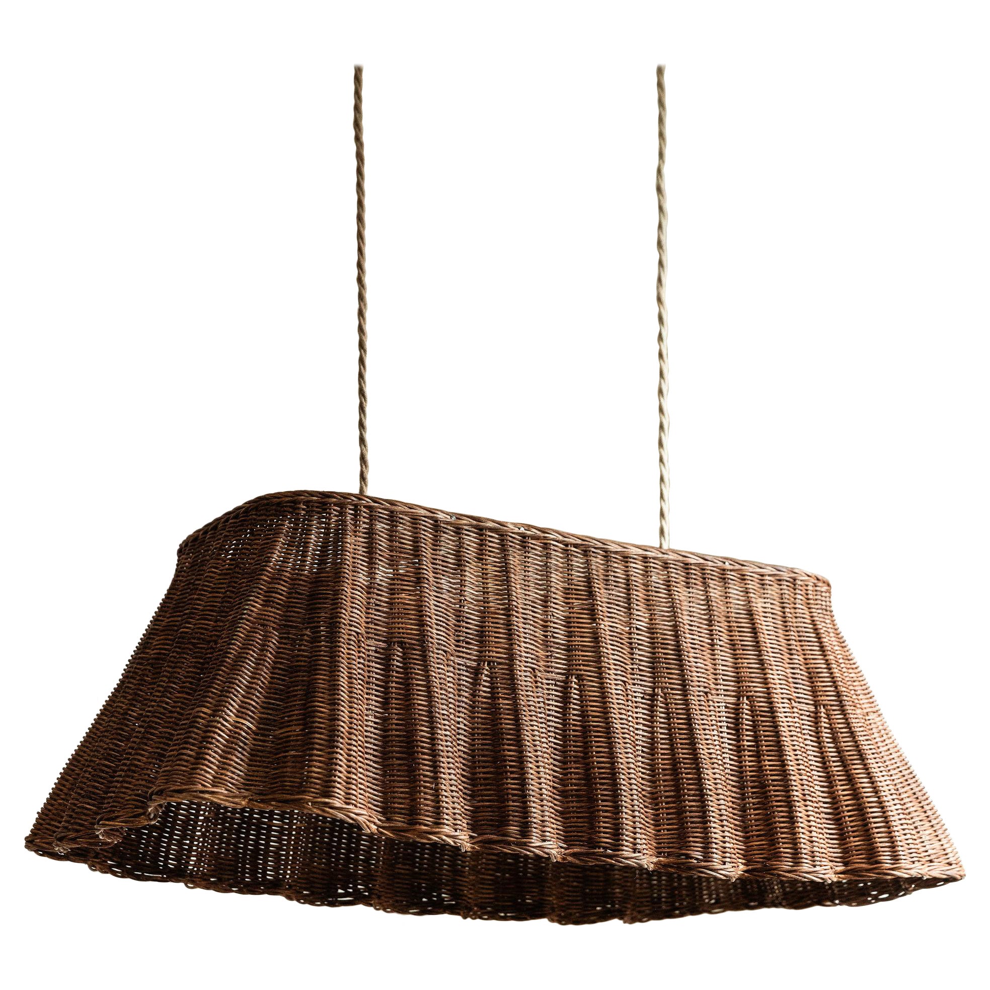 Matilda Wicker Pleated Island Chandelier, XL