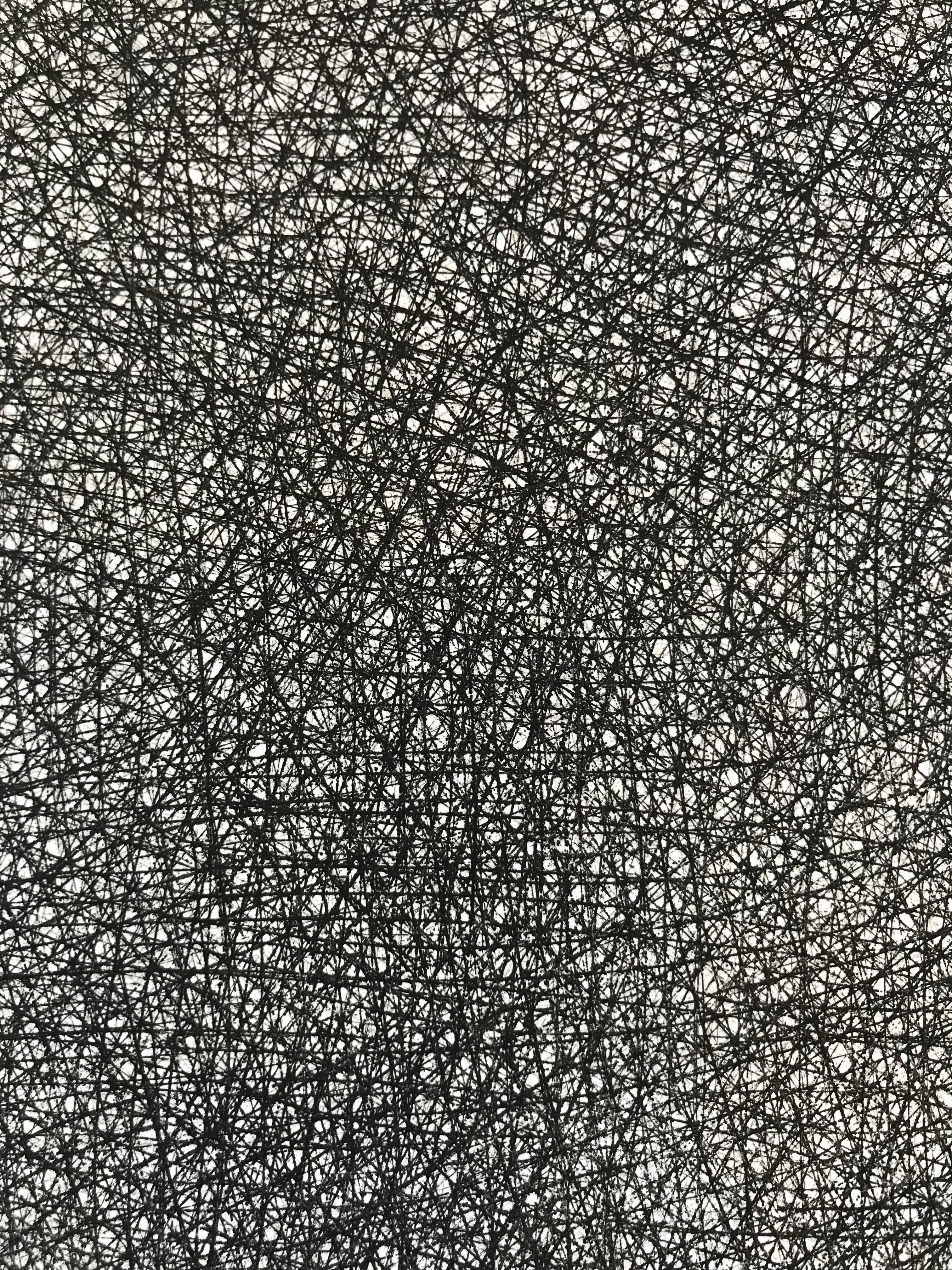 Matilde Alessandra’s etching “Trans #2” is part of her ongoing study of subtly dramatic black and white series of non-objective monochromatic ink on paper works.  Known for her minimalist light sculptures, Alessandra has elegantly translated the