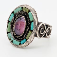 Matilde Poulat ("Matl") Bague en argent avec turquoise et améthyste, vers 1940