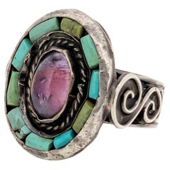Matilde Poulat ("Matl") Bague en argent avec turquoise et améthyste, vers 1940