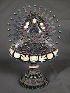 Matilde Poulat MATL Taxco Ca. 1945 .930 Silver Virgin With Stones
