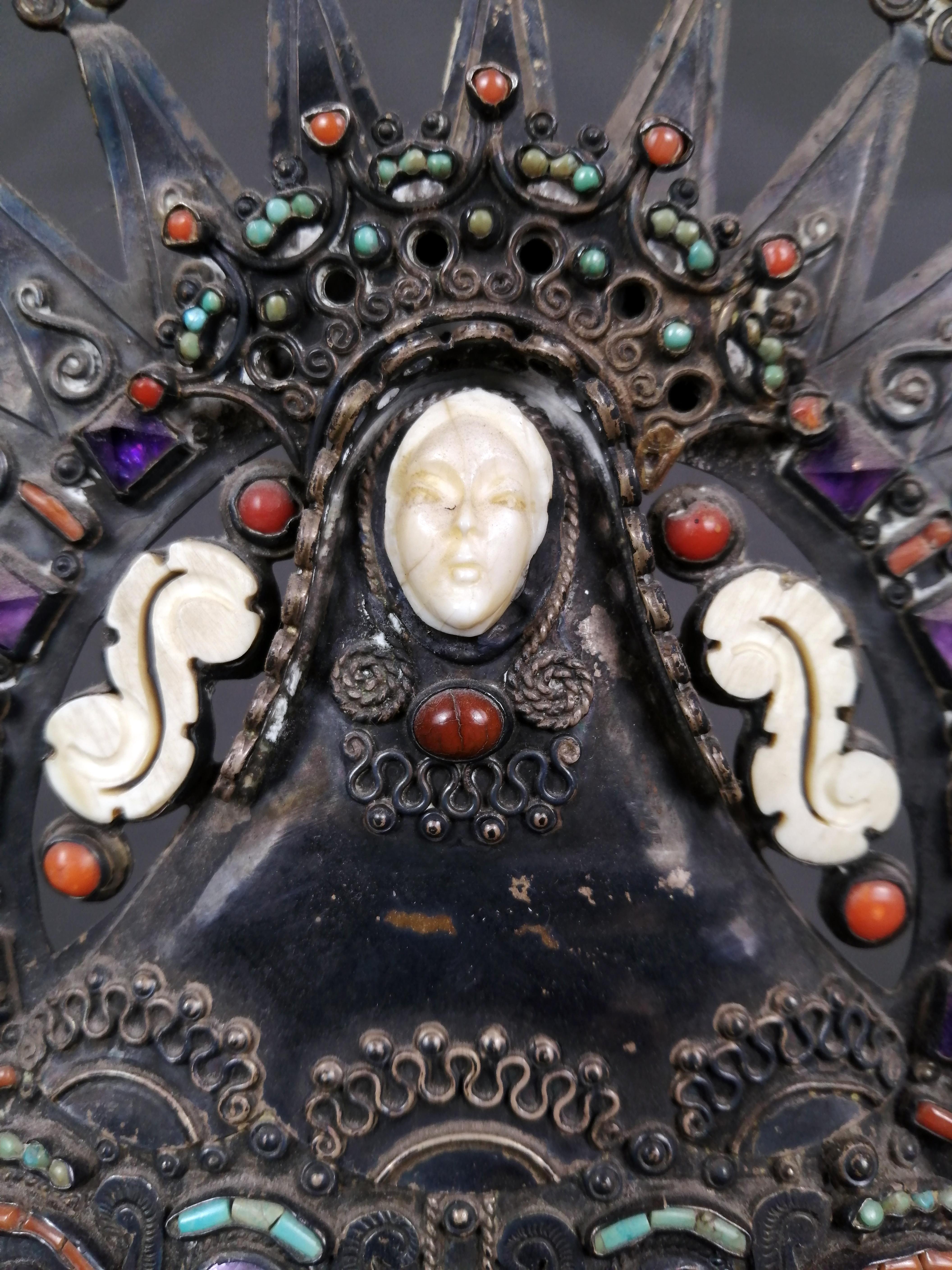 Matilde Poulat MATL Taxco Ca. 1945 .930 Virgen de plata con piedras en Bueno estado para la venta en Mexico City, MX
