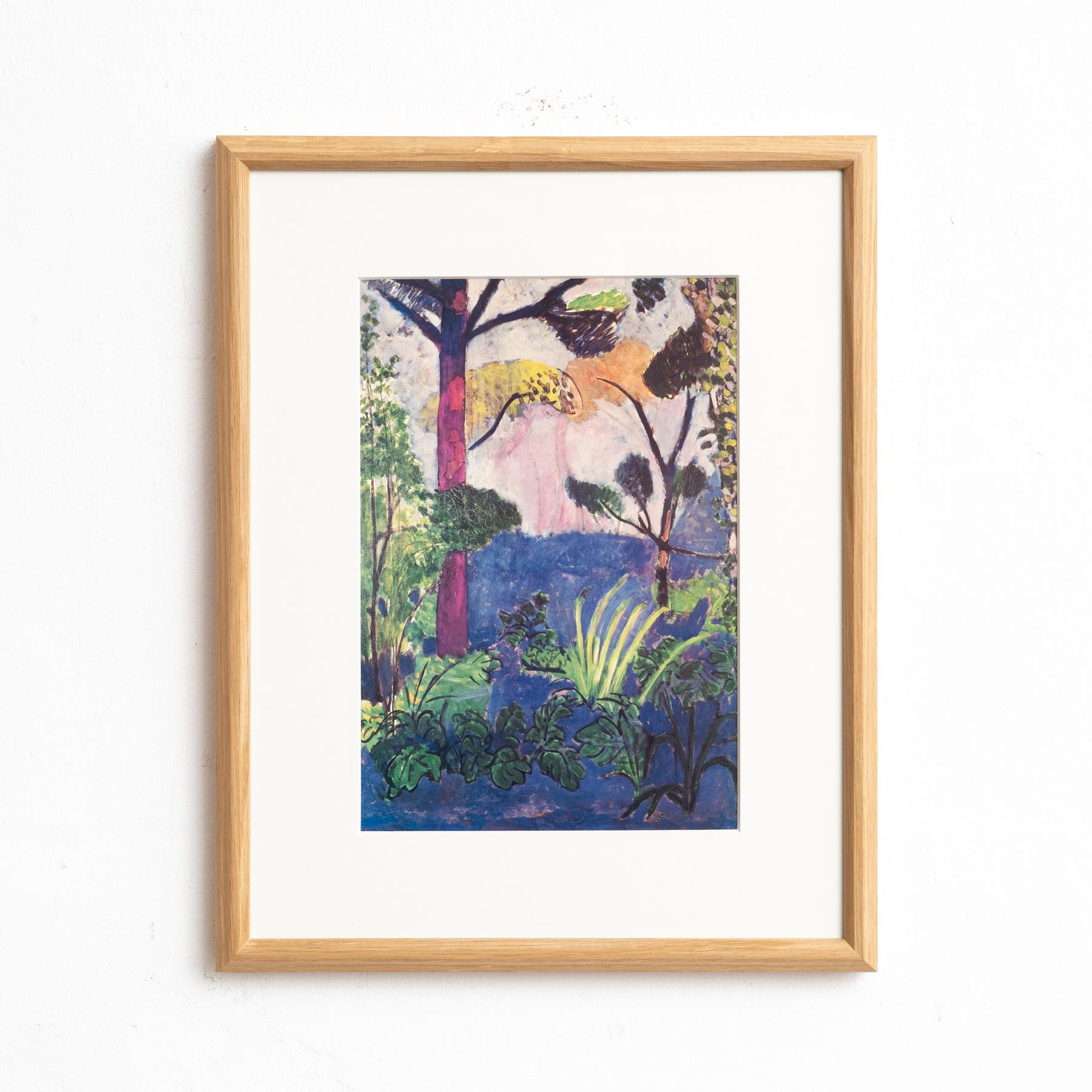 Matisse Framed Colorful Print by Moderna Museet, circa 1990 

With a high quality wood frame

In original condition, with minor wear consistent of age and use, preserving a beautiful patina.