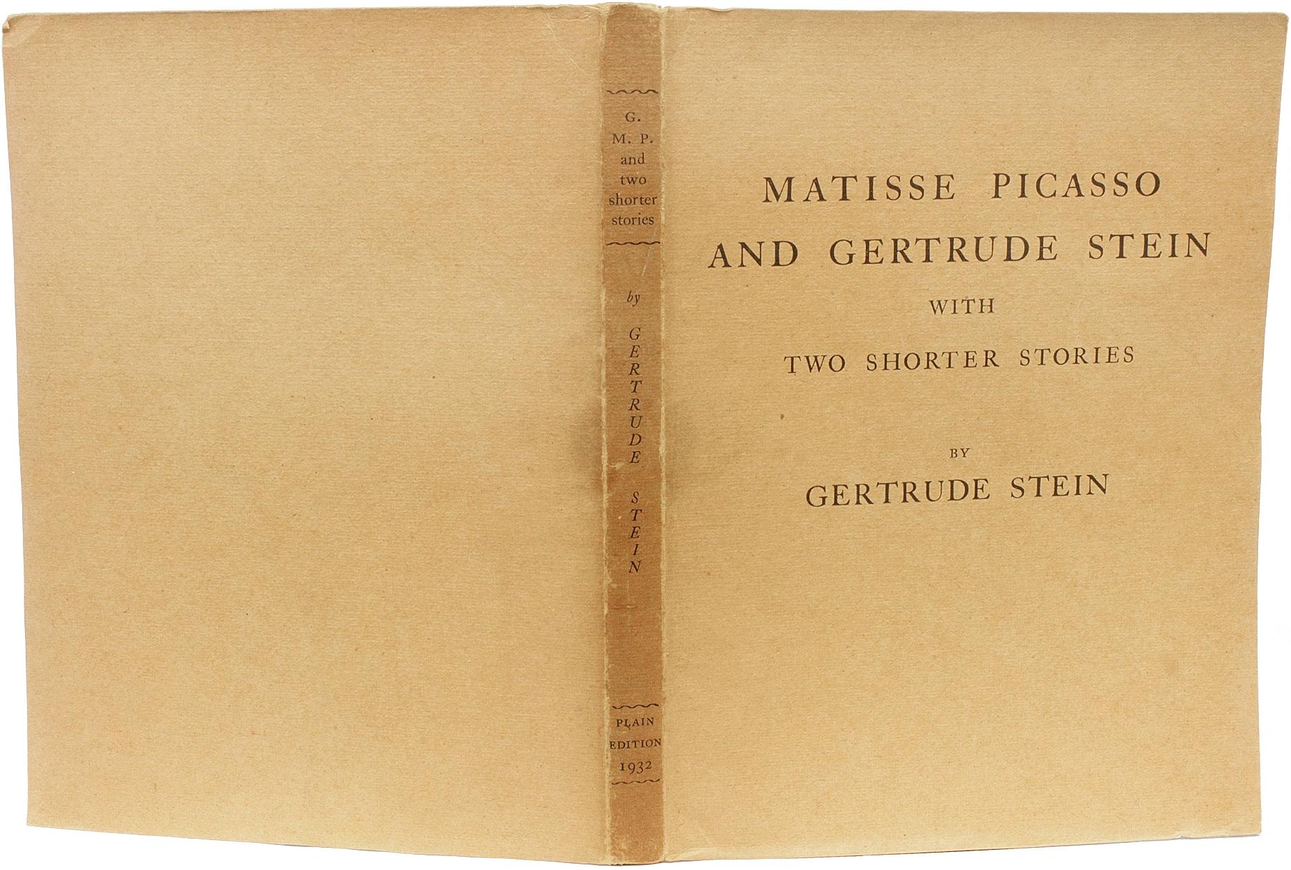 Matisse Picasso & Gertrude Stein. 1ST ED, ISSUE LIMITÉE, PRESENTATION COPY 1933 Bon état - En vente à Hillsborough, NJ