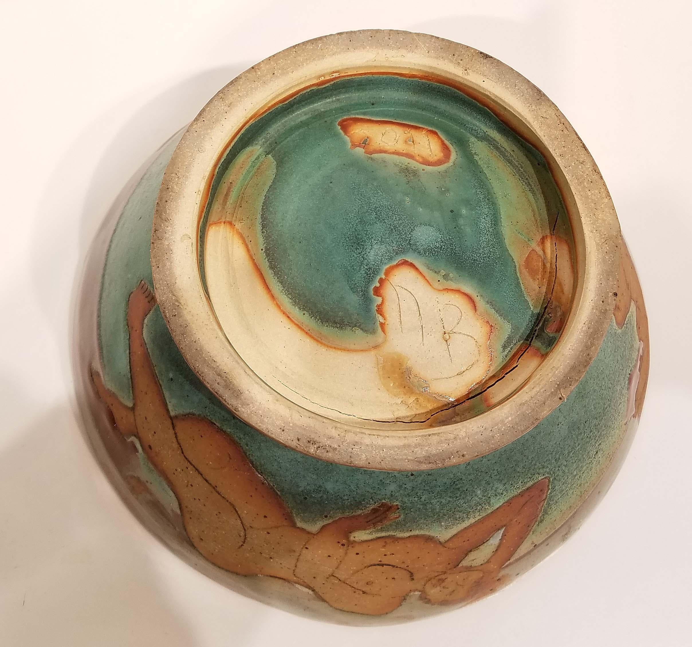 Matisse Style Pottery Ceramic Bowl For Sale 2