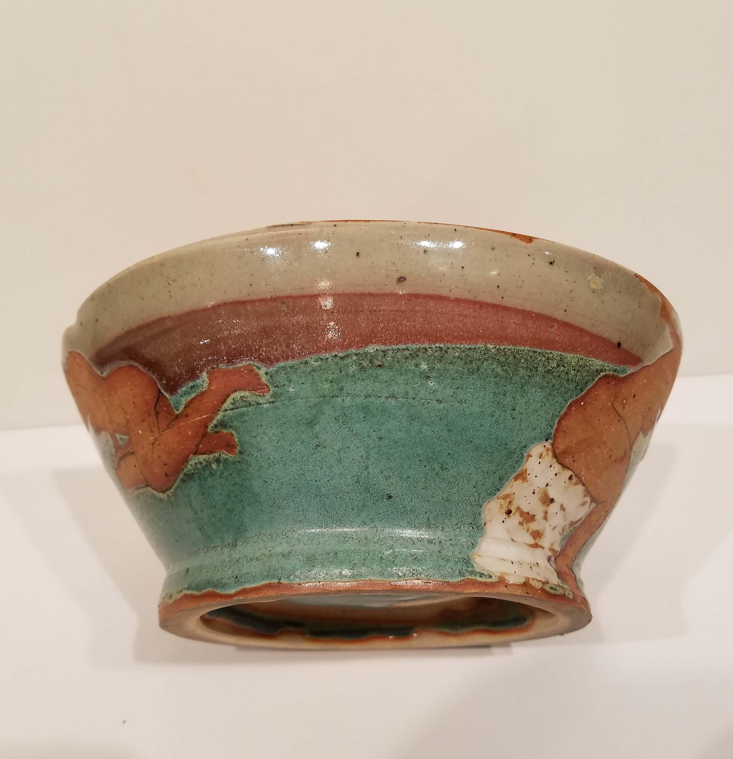 Matisse Style Pottery Ceramic Bowl In Good Condition For Sale In New York, NY