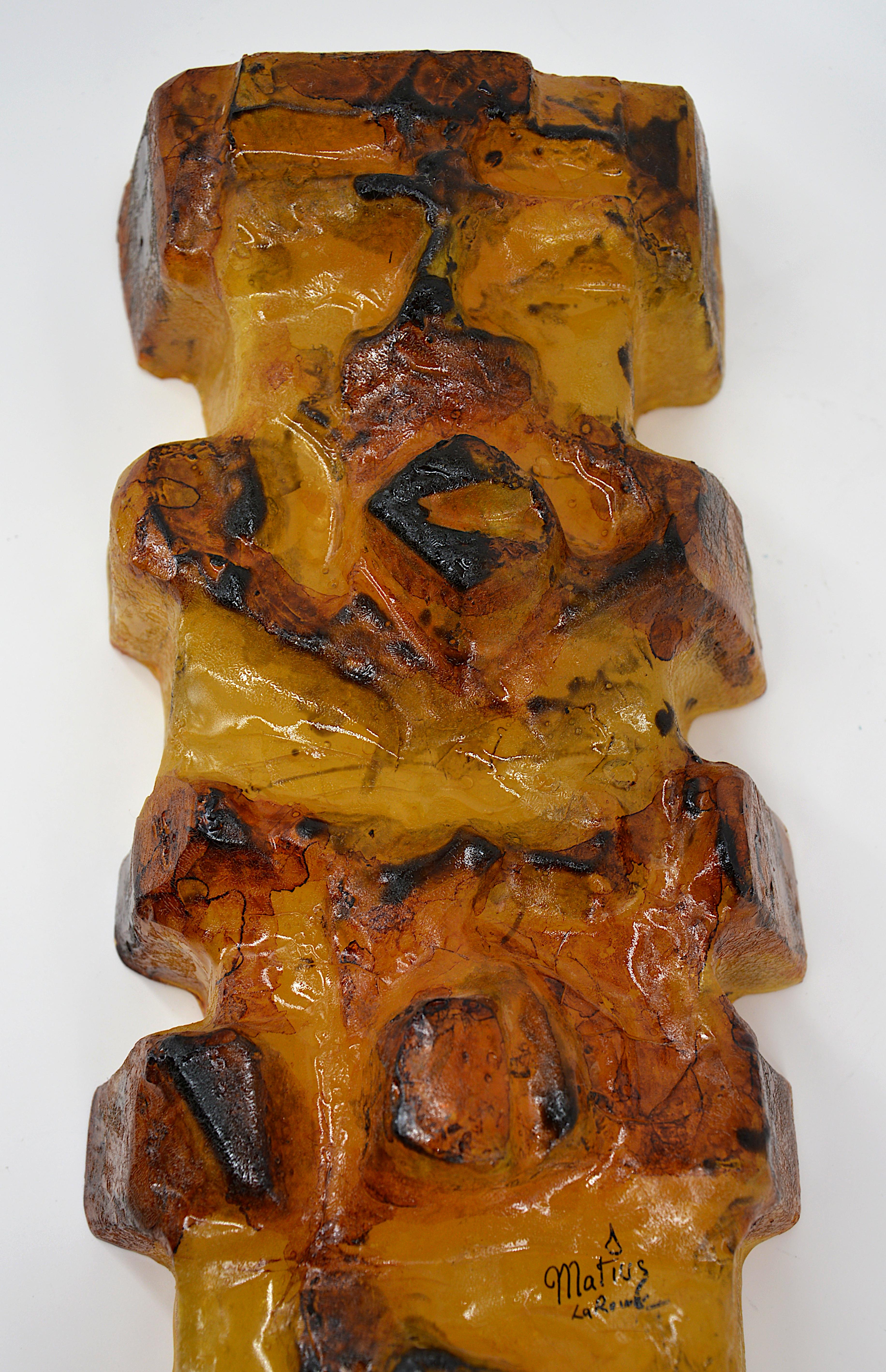Matius French Vintage Pop Art Mural Totem Wall Sconce Sculpture, 1970s In Good Condition For Sale In Saint-Amans-des-Cots, FR
