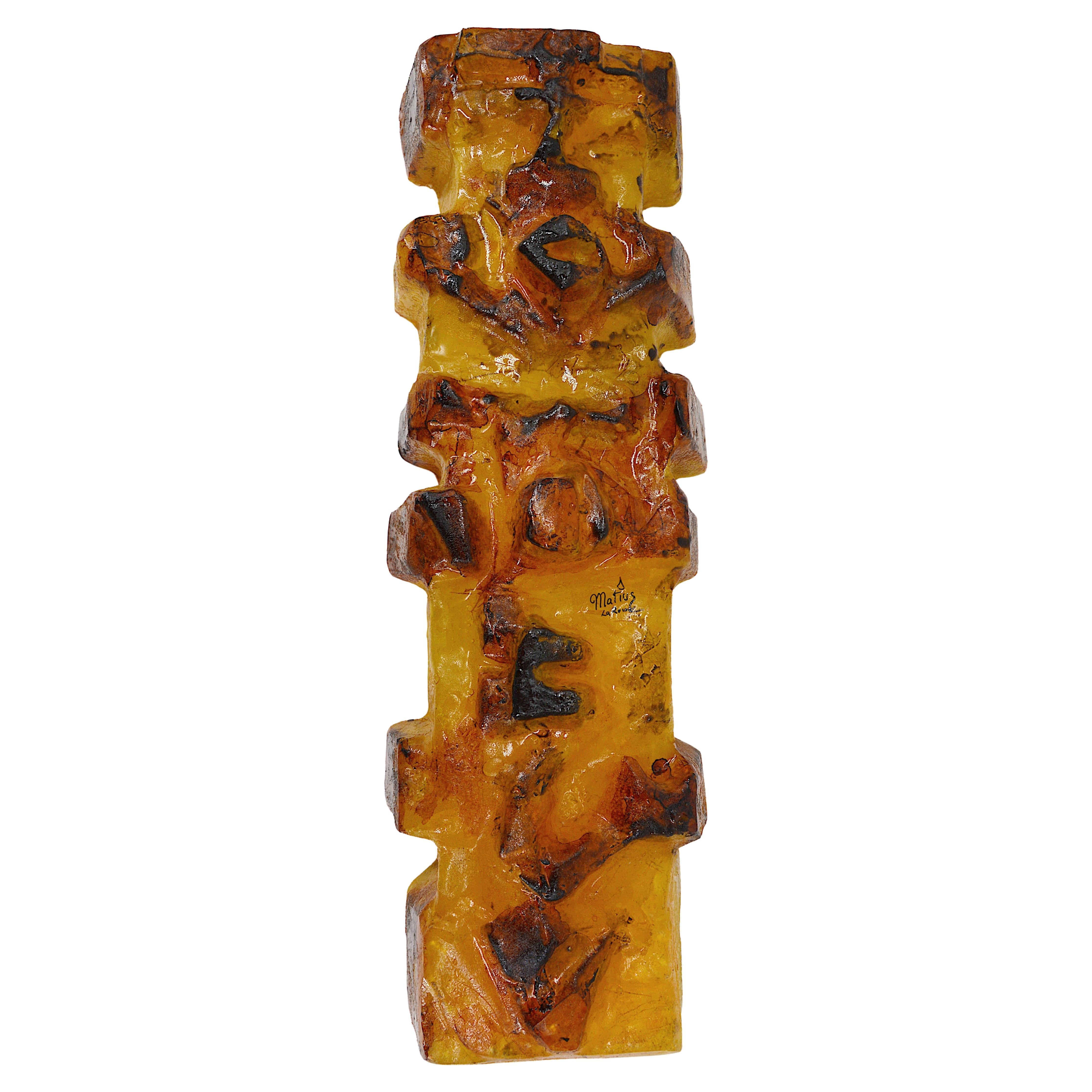 Matius Französische Vintage Pop Art Wandleuchter-Skulptur, Totem-Wandleuchter-Skulptur, 1970er Jahre