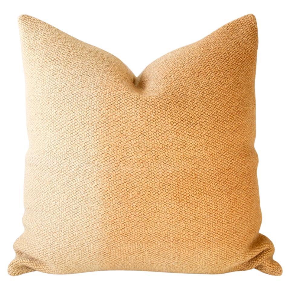 Matiz Gold Throw Pillow Handwoven Textured Sheep Wool For Sale