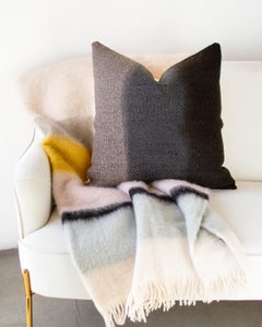 Matiz Gray Ombre Throw Pillow Handwoven Textured Sheep Wool
