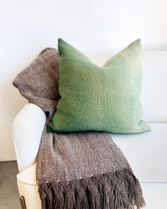 Matiz Matcha Green Ombre Throw Pillow Handwoven Textured Sheep Wool