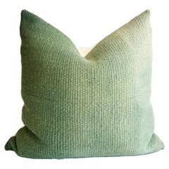 Matiz Matcha Green Ombre Throw Pillow Handwoven Textured Sheep Wool