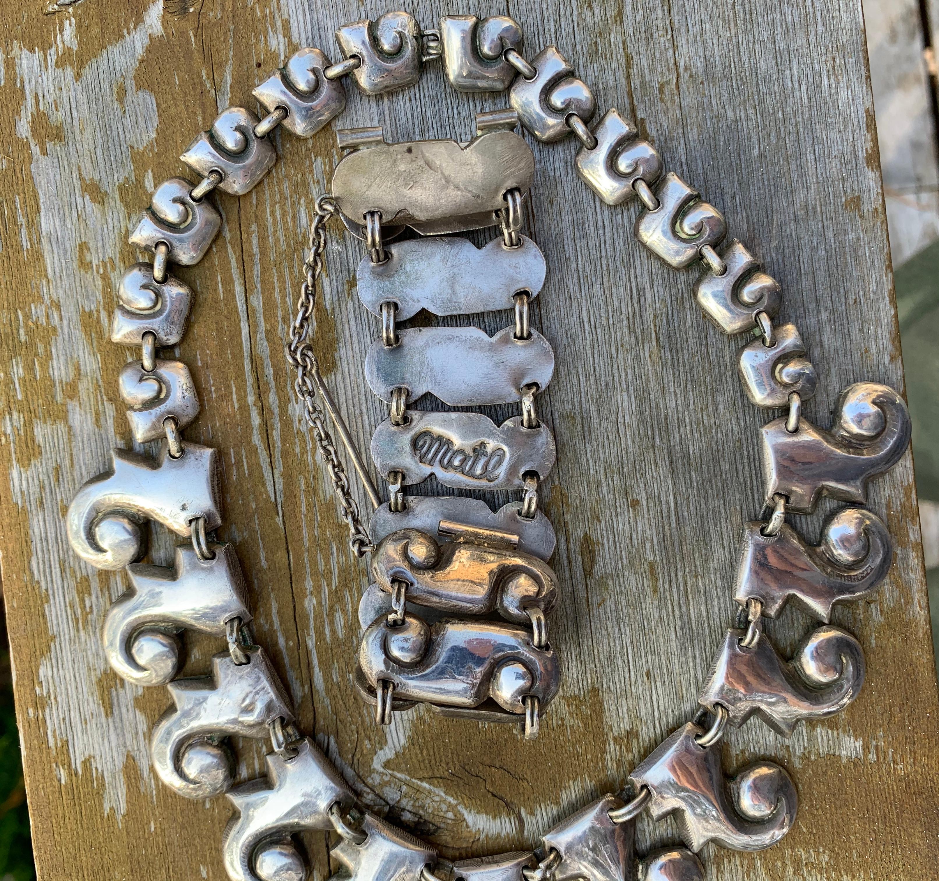 MATL Matilde Poulat Mexican Necklace Bracelet Suite Sterling Silver Rare 4