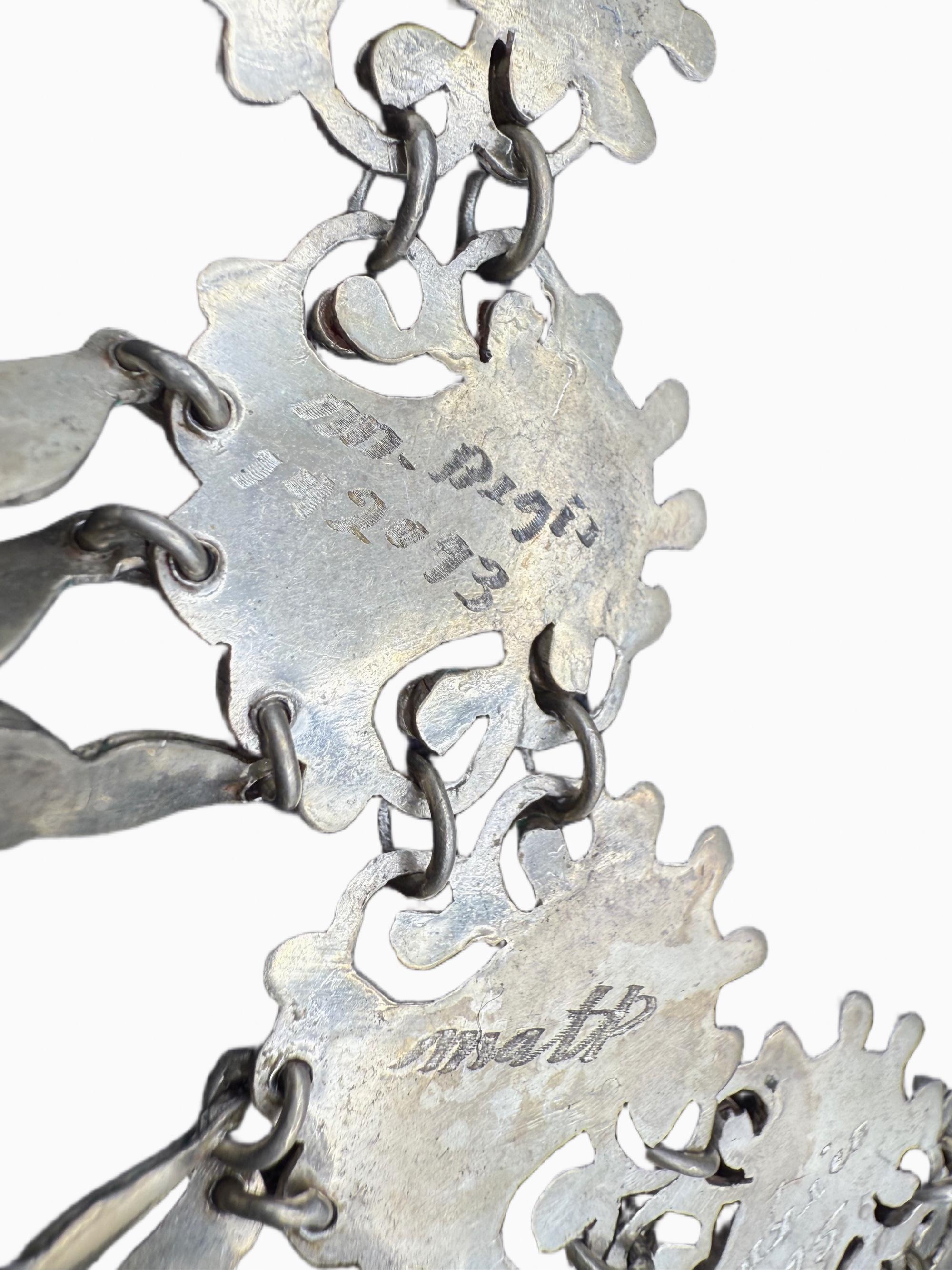 Collier en argent de Matl Salas avec améthyste et turquoise, argent mexicain 1970 en vente 4