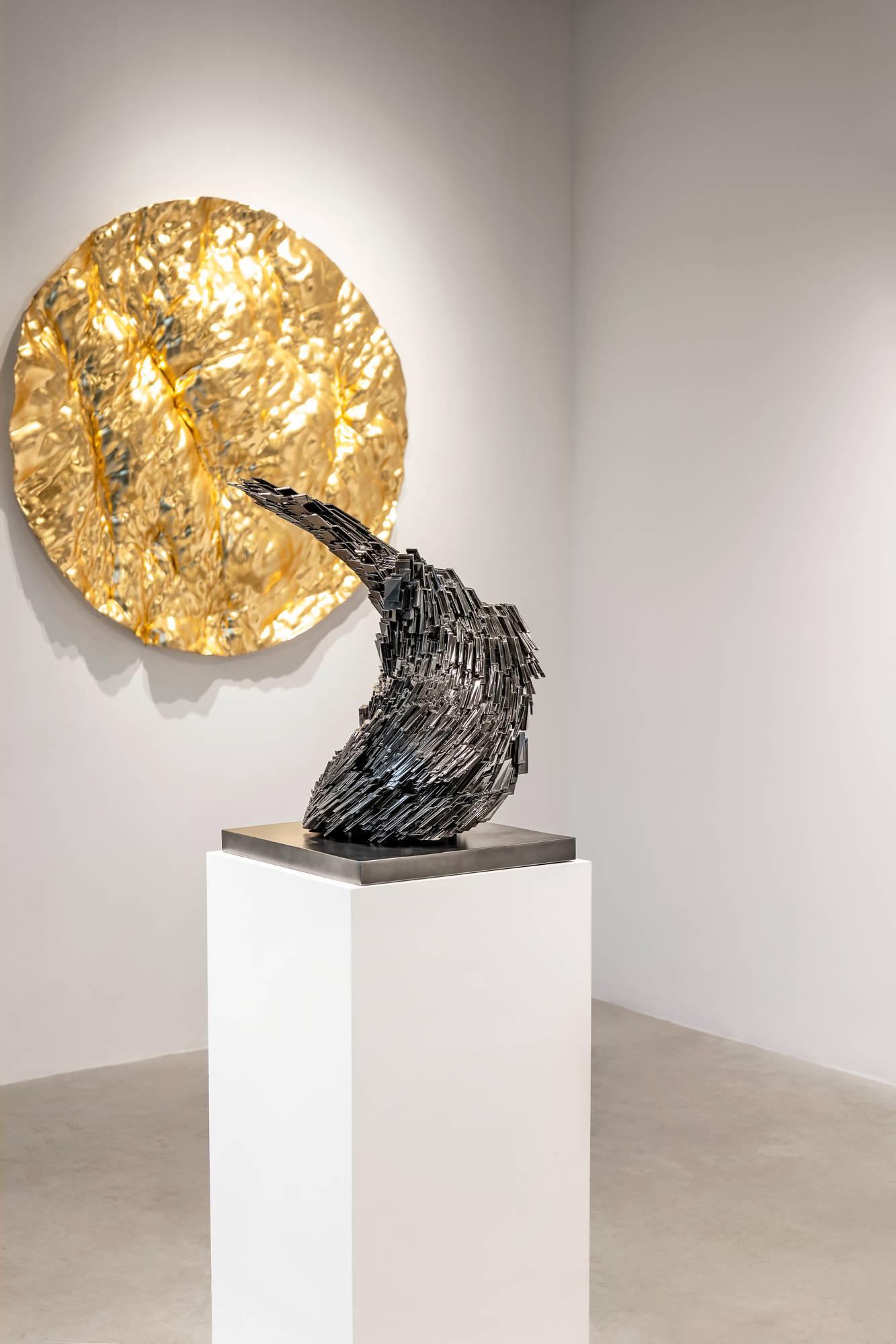 Hand-Painted Matrix 01 Chrome Abstract Sculpture For Sale