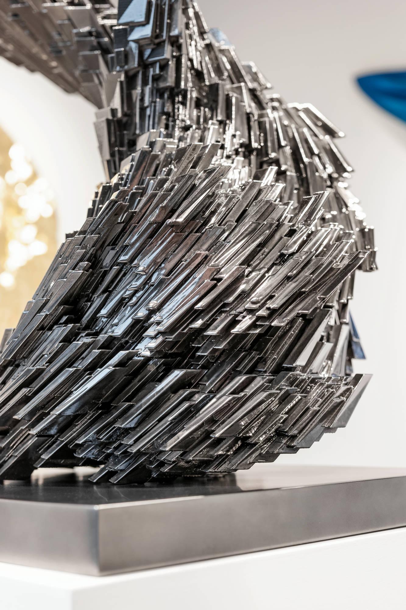 Resin Matrix 01 Chrome Abstract Sculpture For Sale