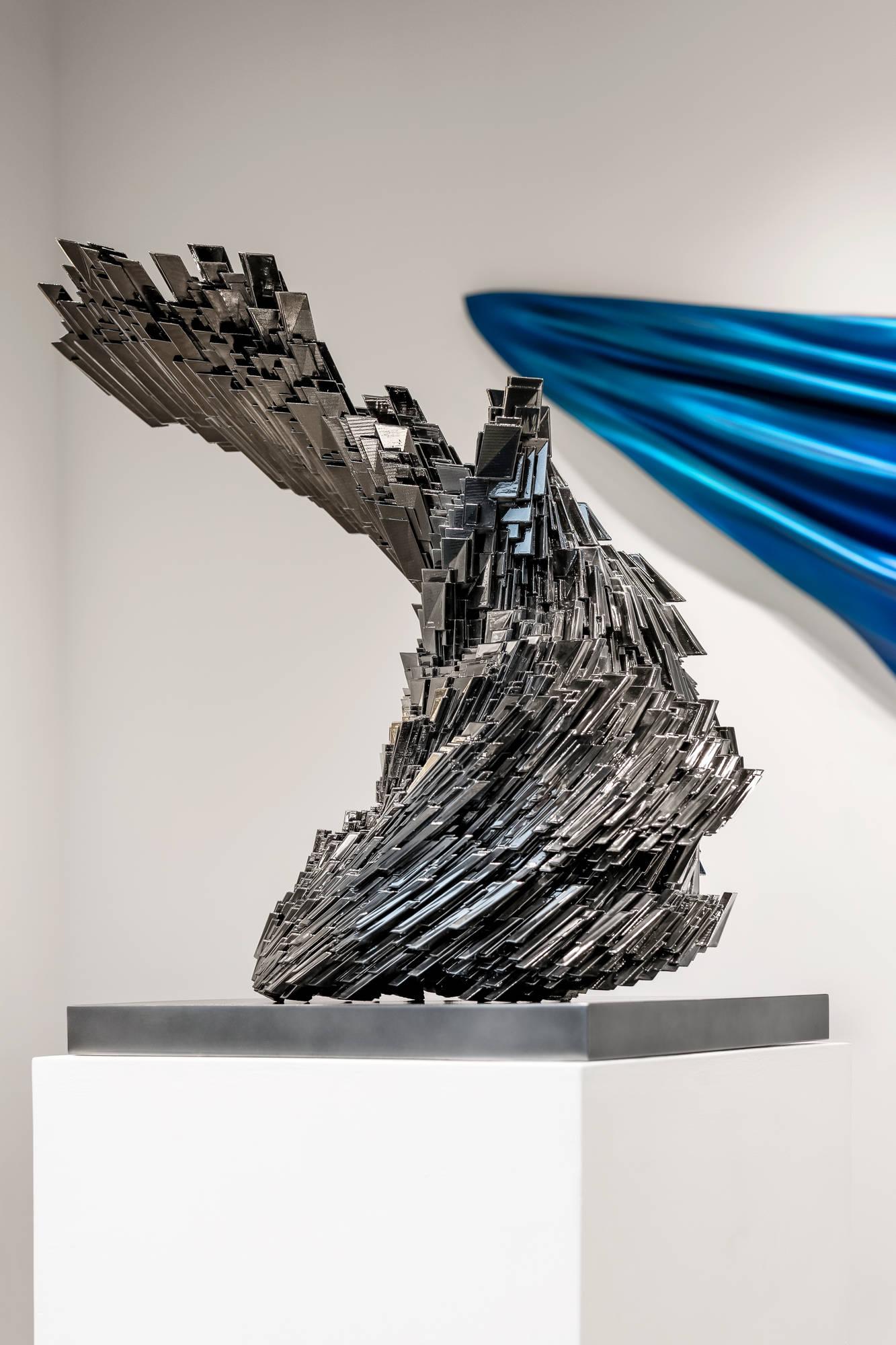 Matrix 01 Chrome Abstract Sculpture For Sale 1