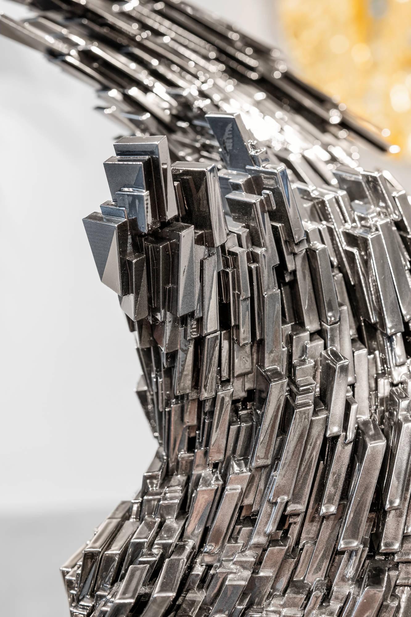 Matrix 01 Chrome Abstract Sculpture For Sale 2