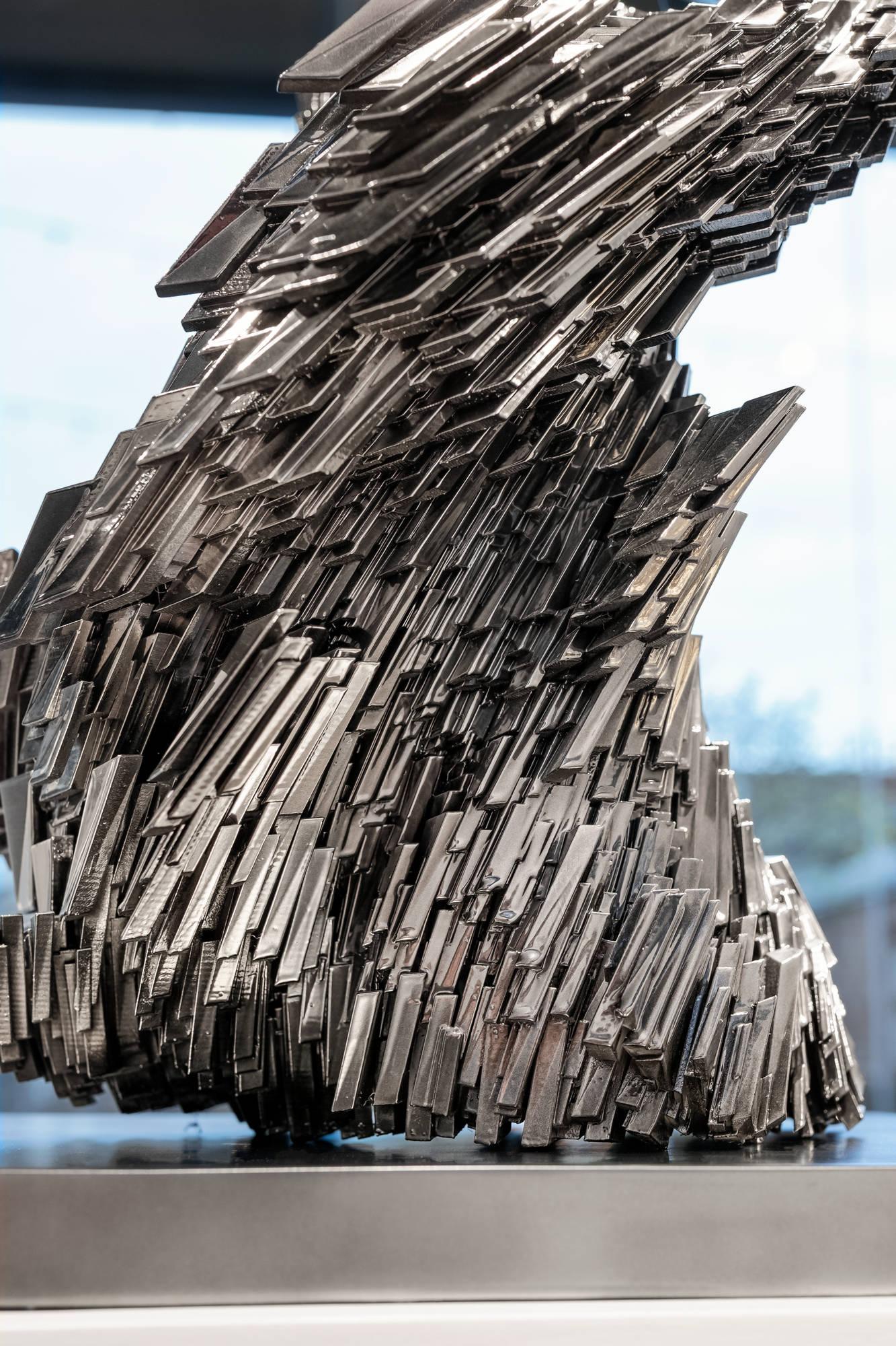 Matrix 01 Chrome Abstract Sculpture For Sale 3