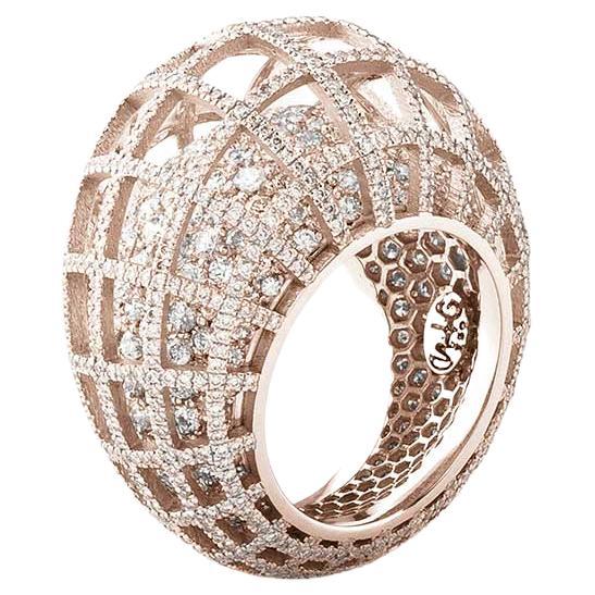 Bague double Matrix en or 18 carats avec 10,7 carats de diamants blancs en vente