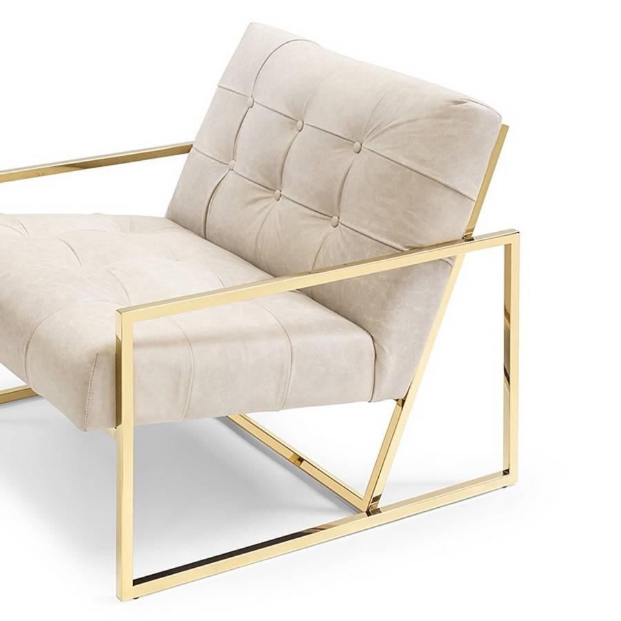 Italian Matrix Armchair in Gold Finish For Sale