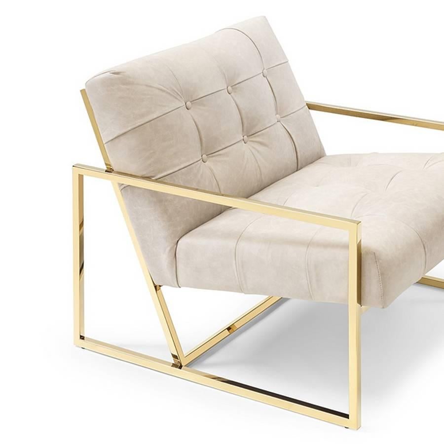 Gilt Matrix Armchair in Gold Finish For Sale