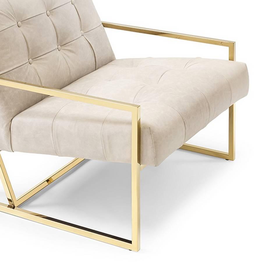 Contemporary Matrix Armchair in Gold Finish For Sale