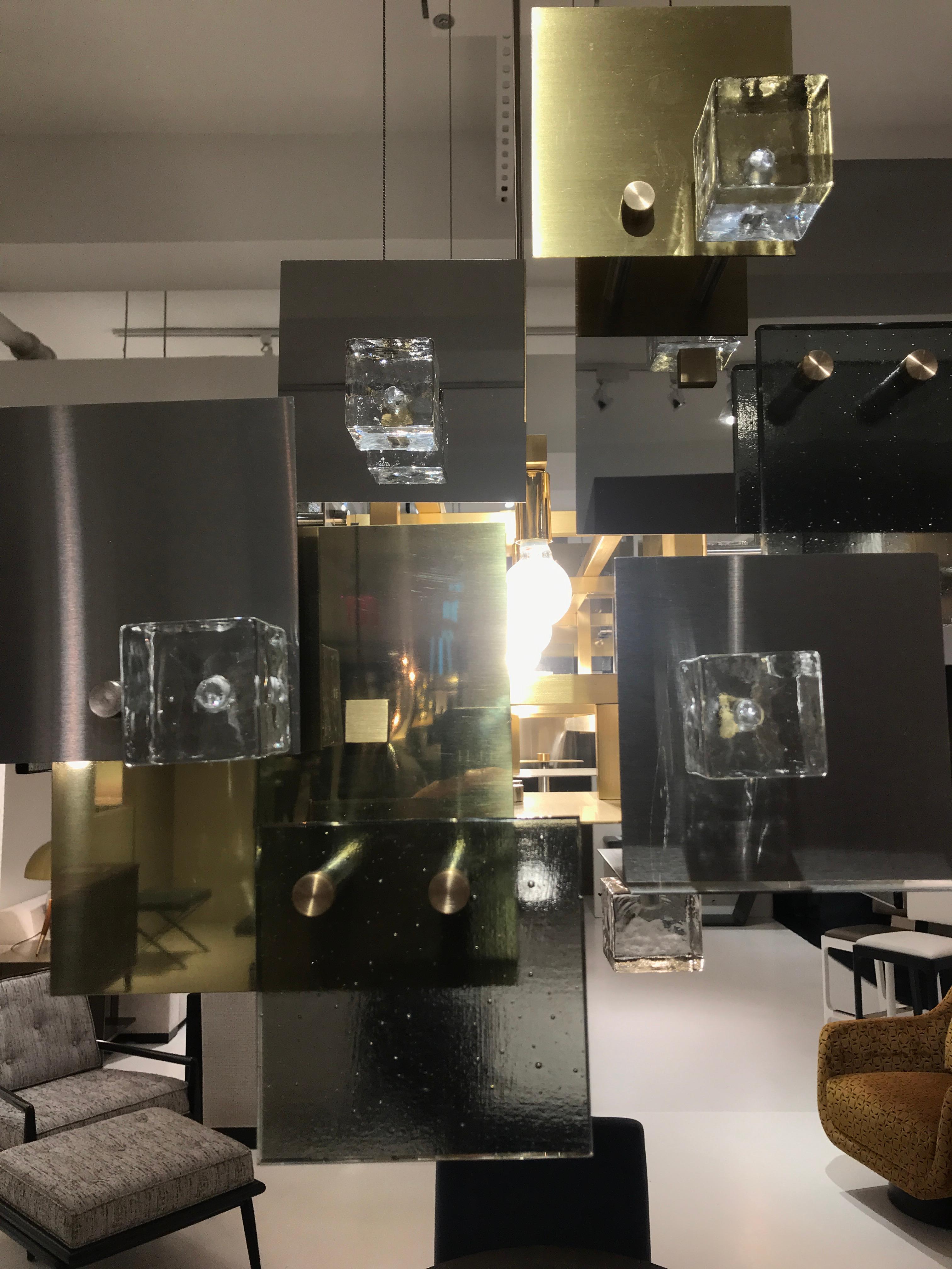 Matrix Chandelier by Studio Bel Vetro In New Condition For Sale In New York, NY