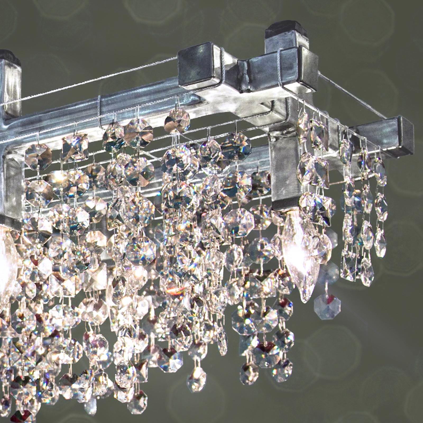 American Matrix Crystal Linear Suspension Chandelier by Michael McHale For Sale