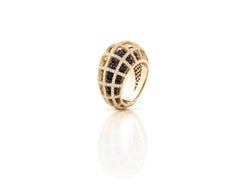 Matrix Double Mini Pinky Ring in 18k Gold & Diamonds by Nada Ghazal Fine Jewelry
