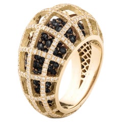Matrix Double Mini Pinky Ring in 18k Gold & Diamonds by Nada Ghazal Fine Jewelry