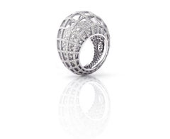 Anello Matrix a doppio anello in oro giallo 18k con diamanti di Nada Ghazal Fine Jewelry