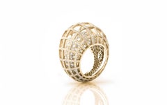 Matrix Double Ring in 18k Yellow Gold with Diamonds by Nada Ghazal Fine Jewelry