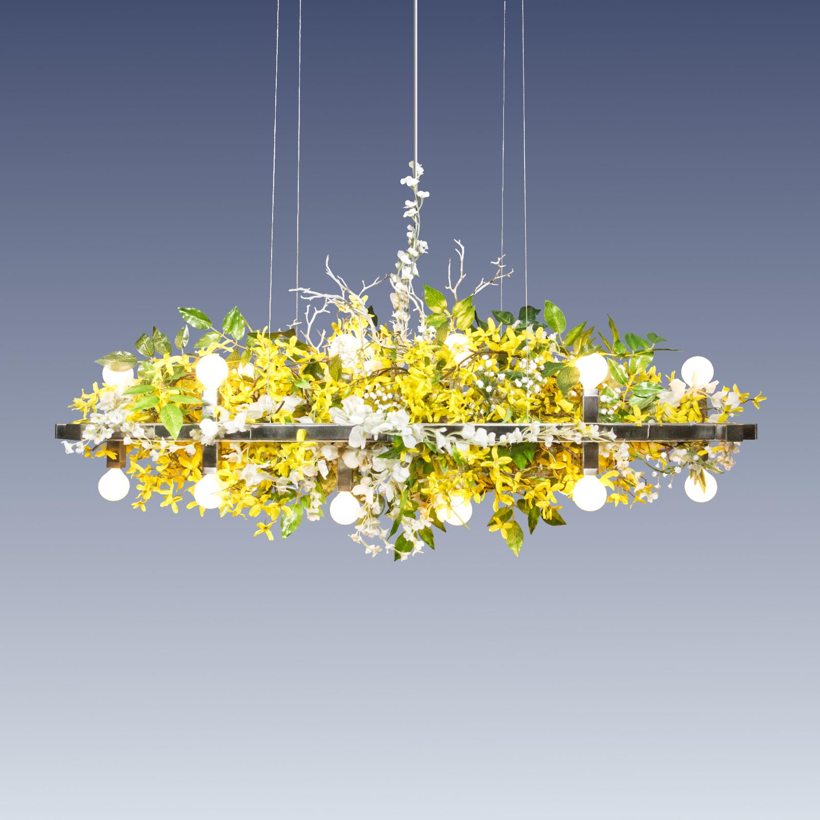 Industrial Matrix Floral Linear Suspension Chandelier For Sale