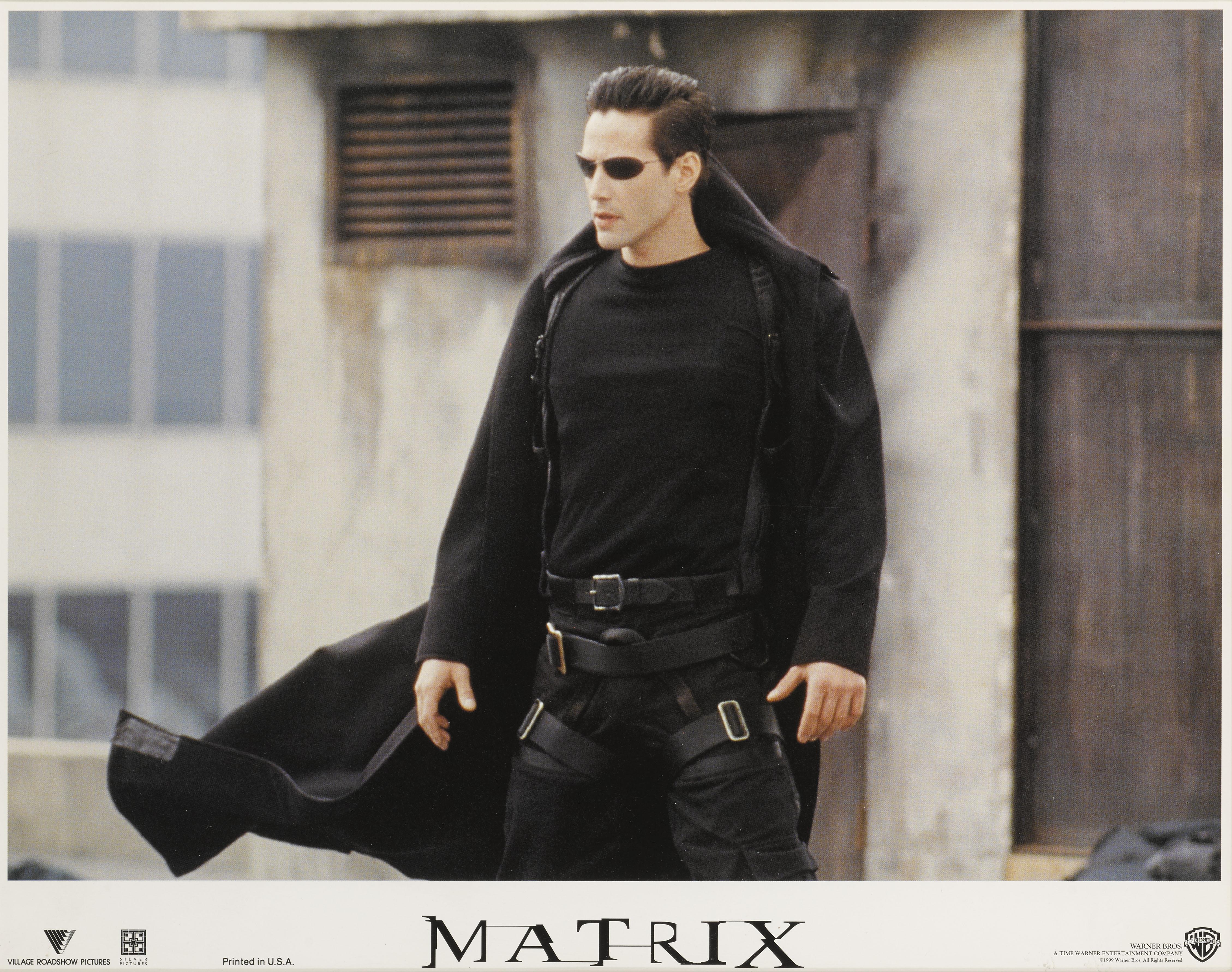 Original US Lobby card from the science fiction classic The Matrix, 1999.
This cool lobby card shows the Keanu Reeves (Neo)
The film was directed by Andy Wachowski & Lana Wachowski.
This lobby card is conservation framed in an obeche wood framed