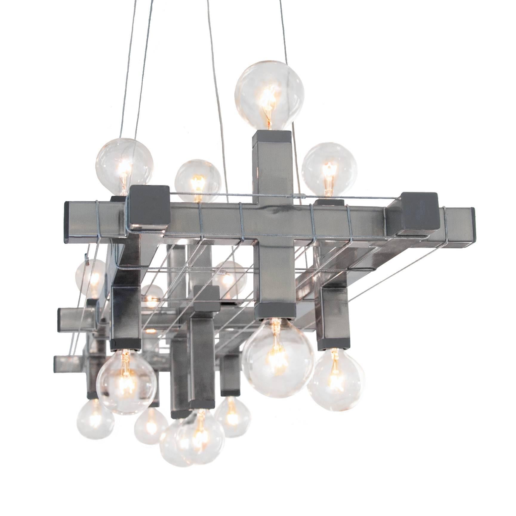 The Matrix Linear suspension is a light that can change. Featuring eight up-lights and eight down-lights, it is a beautiful modern lighting fixture. It is designed in such a way to be able to carry a wide array of different decorative elements which