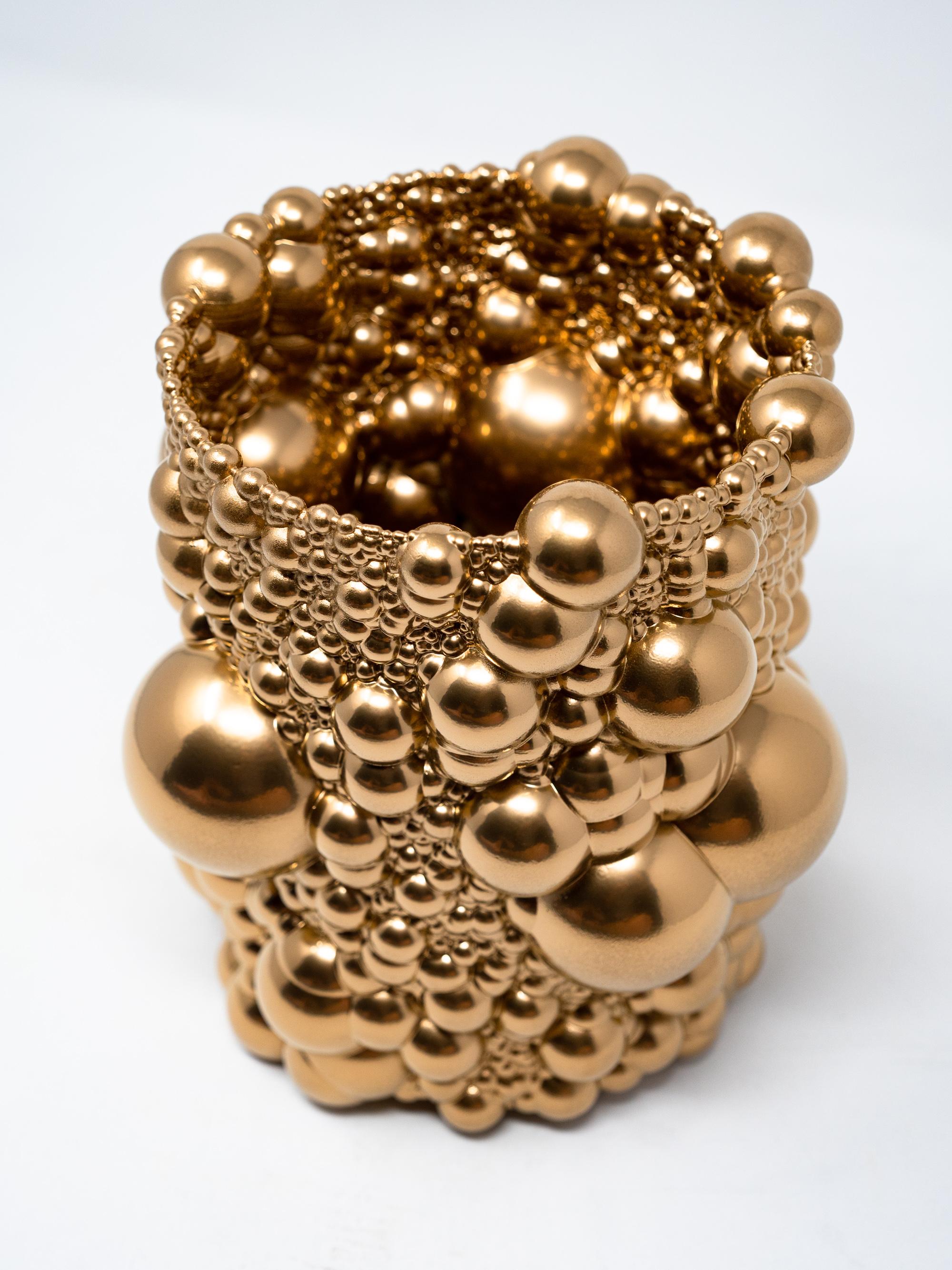 Resin Matrix Spheres Vase Dark Gold