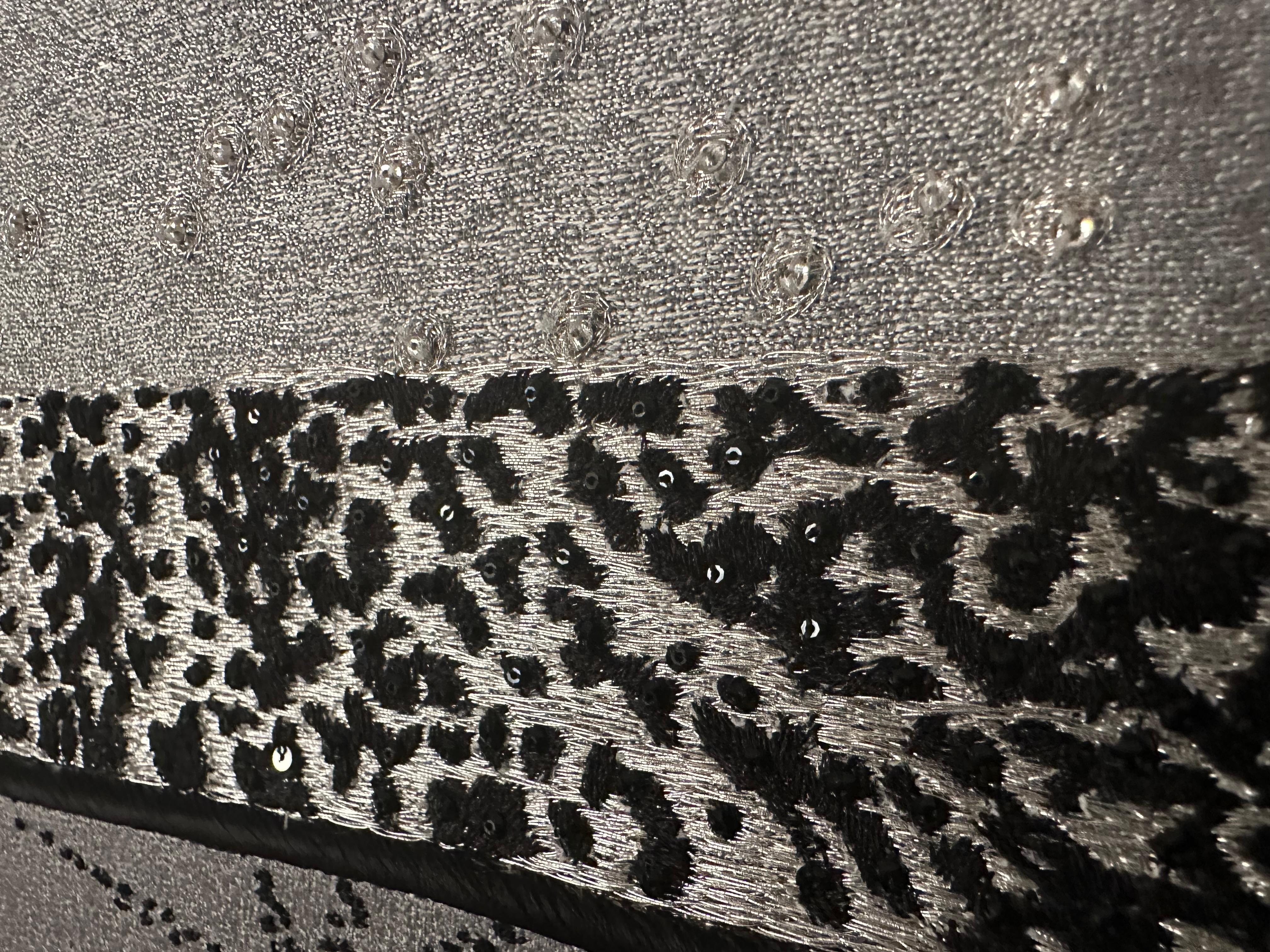 Matrix, Swarovski and Silver Threads Embroidered Tapestry , in Stock For Sale 2