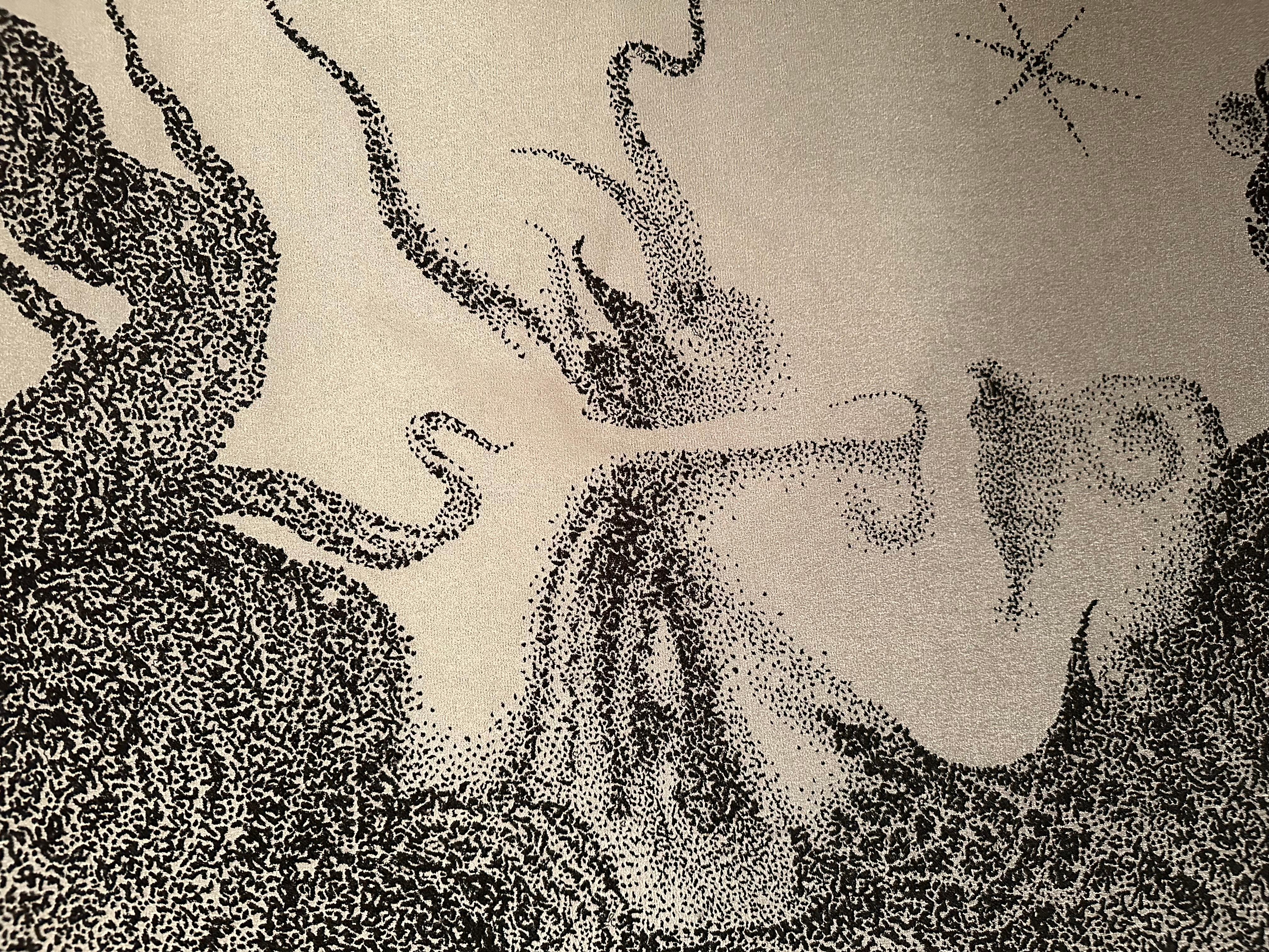 Hand-Crafted Matrix, Swarovski and Silver Threads Embroidered Tapestry , in Stock For Sale