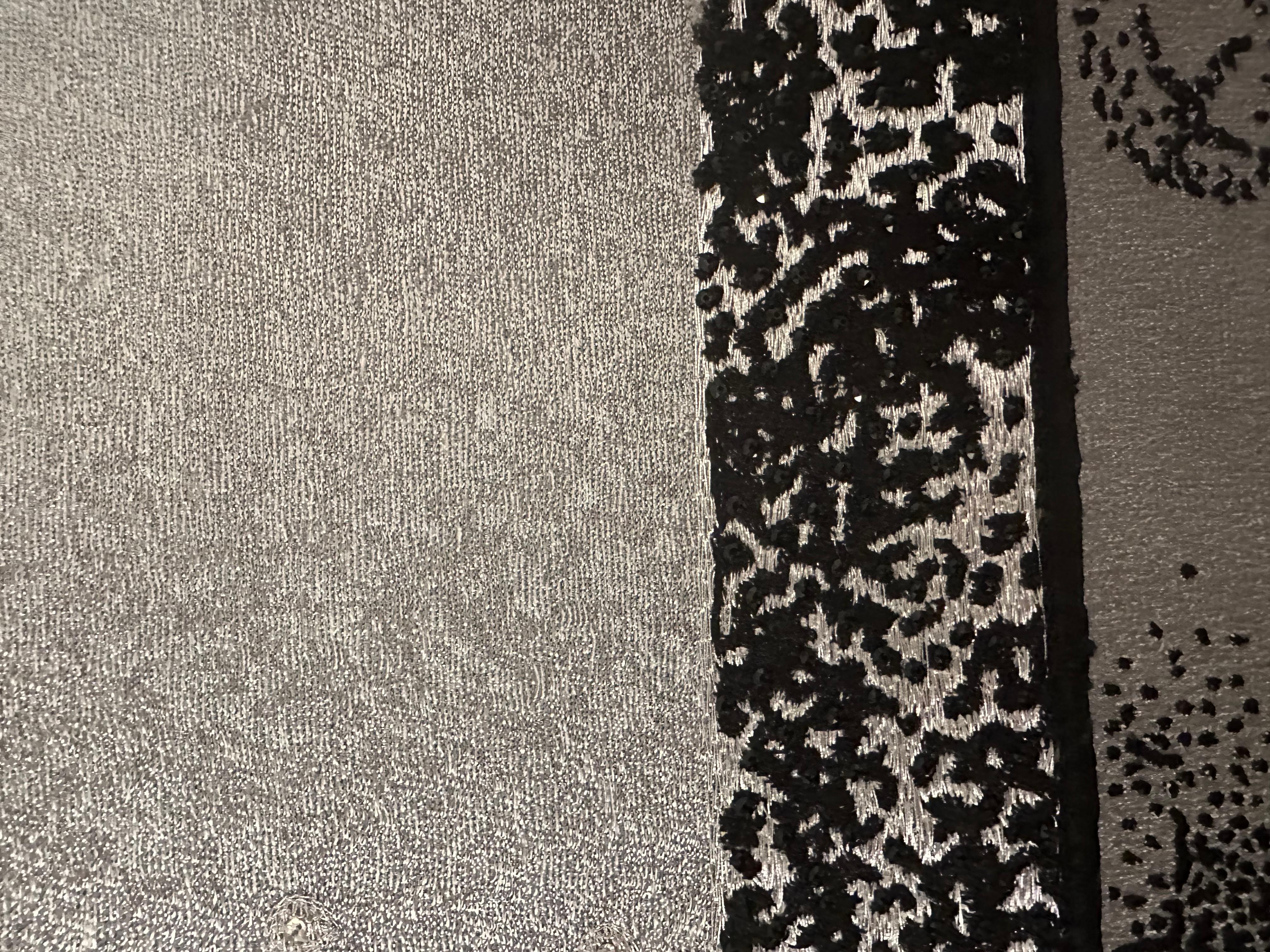 Matrix, Swarovski and Silver Threads Embroidered Tapestry , in Stock For Sale 1
