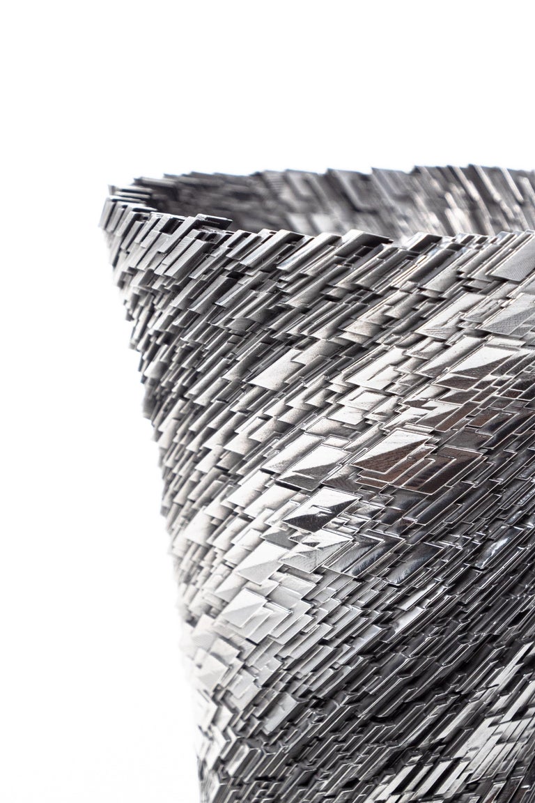 Matrix Vase 01 Dark Chrome For Sale at 1stDibs