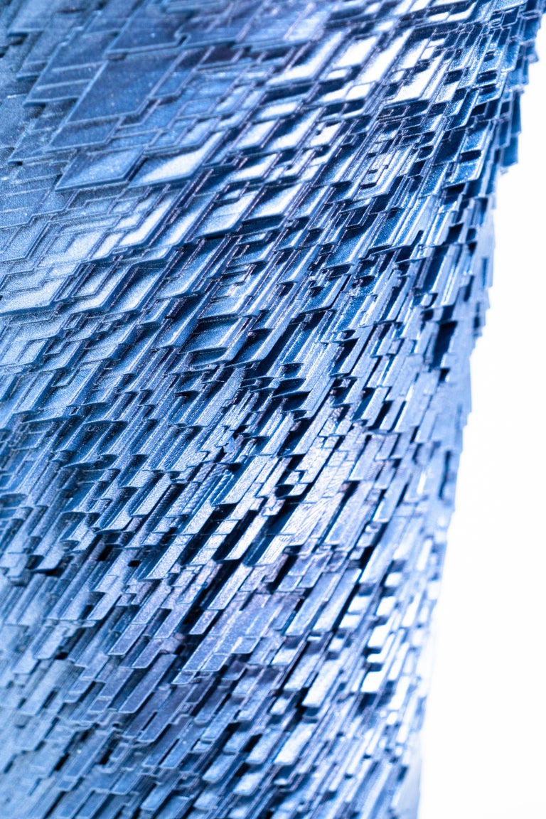 Matrix Vase Ice Blue / Silver For Sale at 1stDibs