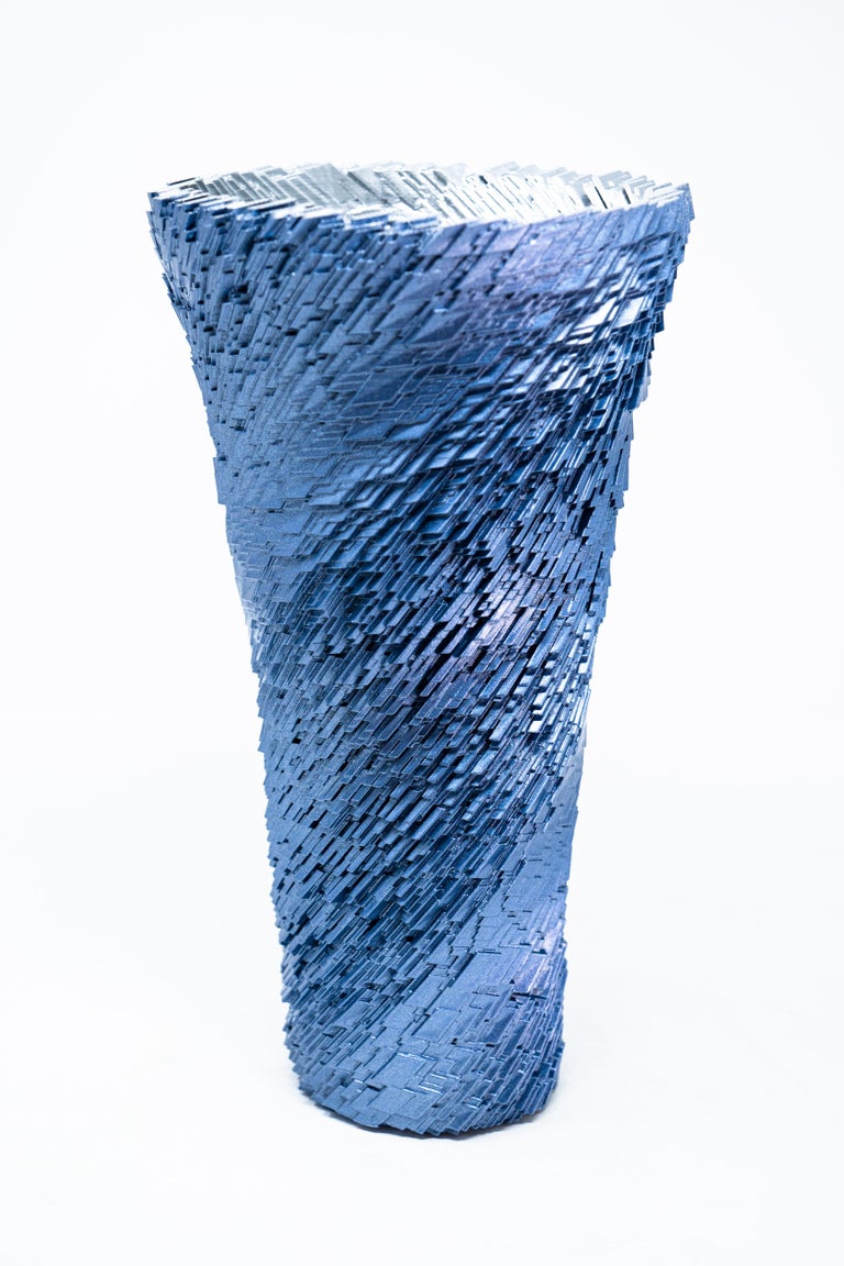 Matrix Vase Ice Blue / Silver For Sale at 1stDibs