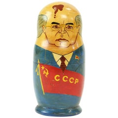 Vintage Matryoshka of Soviet Politicians, Soviet Era, USSR, circa 1980s